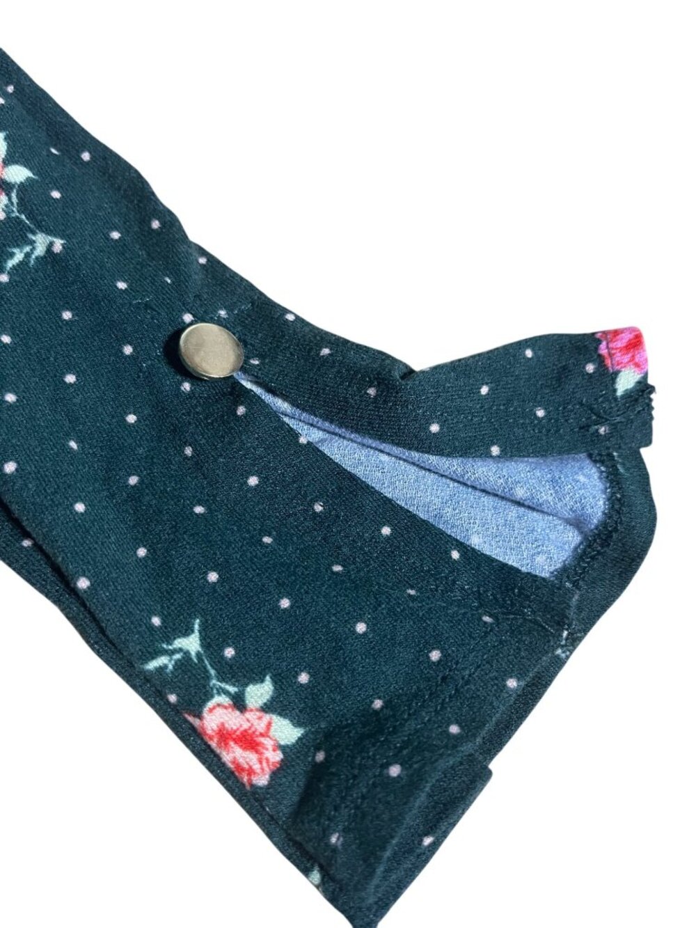 Free People Celia Mini Dress Size S Emerald Jewel Floral Polka Dot Print Ruched - Picture 4 of 12